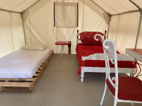 glamping tent accommodations downtown Sturgis